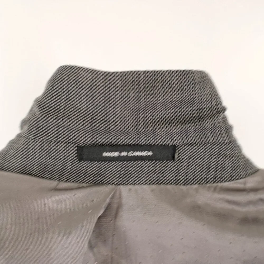 Calvin Klein Lord‎ & Taylor White Black Check Textured Wool 2 Button Blazer 44S